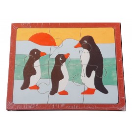 Puzzle pingouin ludique et éducatif  composé de 6 pièces.