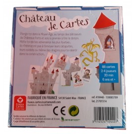 verso jeu de carte chateau de carte, château fort