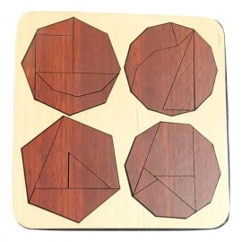 Casse tête en bois, Tangram 5 formes géométriques