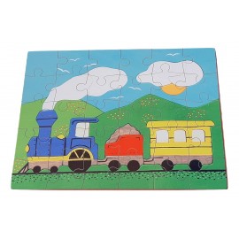 puzzle convoi locomotive et wagons composé de 30 pièces